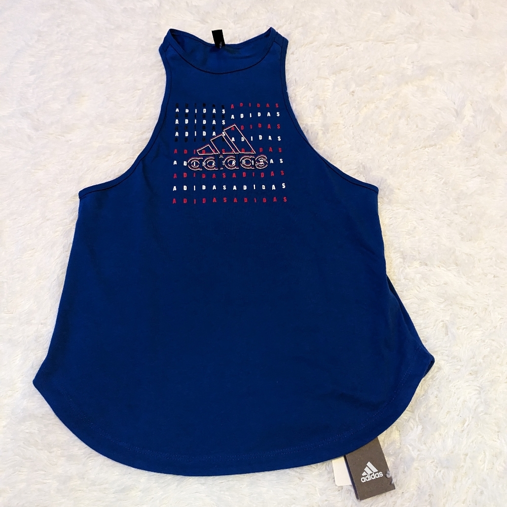 Nwts ADIDAS Women's Amer AAC Tank1 multi sport team royal blue sleeveless top - Picture 2 of 15